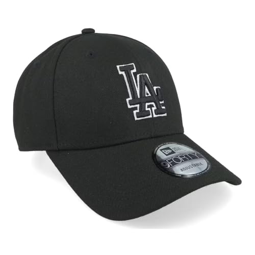 [ニューエラ] キャップ 940 9FORTY アジャスター付 フリーサイズ LA NY ポリエステル 野球帽 帽子 メンズ レディース ジェンダーフリー ブラック アウトラインシルバー [並行輸入品] 最後 画像