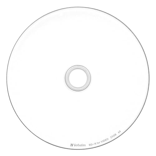 Verbatim バーベイタム 1回録画用 ブルーレイディスク BD-R 25GB 50枚+3枚増量パック インクジェットプリンタ対応 ホワイト 片面1層 1-6倍速 最後 画像