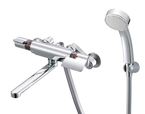 【Amazon.co.jp限定】SANEI(サンエイ) サーモシャワー混合栓 メッキ 断熱タイプ 浴室水栓 ホース長さ1.6m パイプ長さ190mm シルバー 日本製 SK181AD-13-EC 1枚目 画像