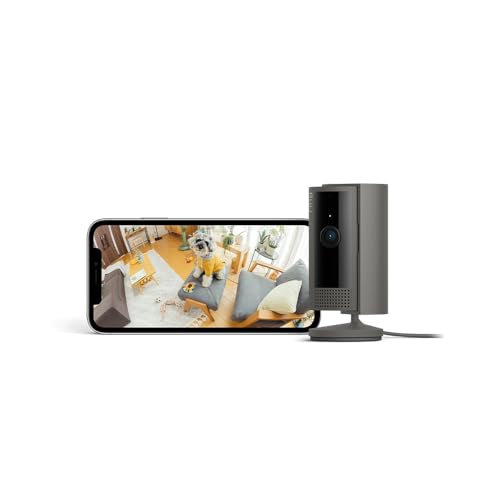 【2023年度グッドデザイン賞受賞】Ring Indoor Cam (リング インドアカム) 第2世代 チャコール | 軽量小型の屋内用セキュリティカメラ、ペットカメラやご自宅の見守りカメラ、防犯カメラの用途にも プライバシーカバー付き | Ring Homeプラン30日間無料体験 1枚目 画像