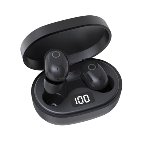 Bluetoothイヤホン ワイヤレスイヤホン IPX7防水 最大60時間再生 2026年最新Bluetooth6.0ブルートゥースイヤホン 全音域HIFI音質低遅延接続瞬時 片耳/両耳 WEB会議/運動/ゲーム/通学通勤/スポーツ/音楽用iPhone/Android対応 (002 black) 1枚目 画像