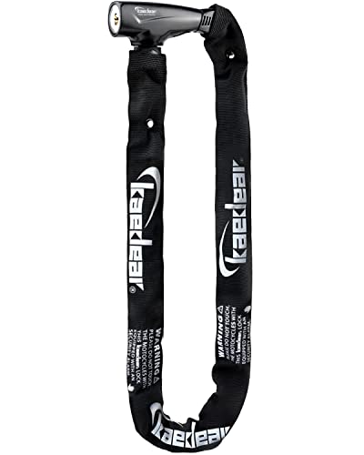 Kaedear(カエディア) バイク ロック チェーンロック 鍵 チェーン 長さ1000mm スクエアチェーン径 6mm 高耐久 シリンダー 盗難防止 キー 紛失 複製サービス KDR-LK1-1000-BK (1000mm, ブラック) 1枚目 画像