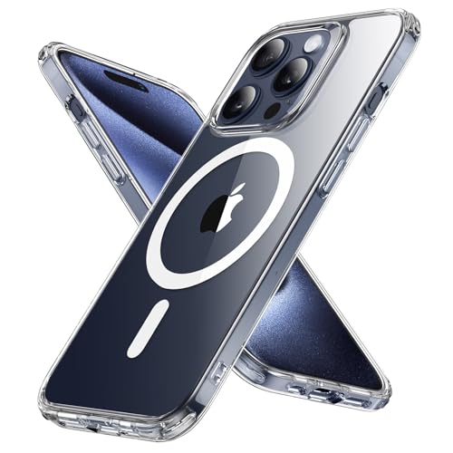 iPhone15ProMax用【米軍MIL規格・Magsafe対応】ESR ケース ワイヤレス充電対応 いphone15promax ケース マグセーフ 指紋防止 黄変防止 強い磁力 落下防止 iphone15promaxスマホケース 耐衝撃 傷防止 Classicシリーズ(クリア) 1枚目 画像