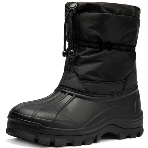 [SOARHOPE] スノーブーツ メンズ ワークマン 冬用靴 防寒 スノーシューズ 雪 ボア 裏起毛 ブーツ ハイカット winter snow boots men 防滑 暖かい 軽量 3e 防水 ブラック 26.0 cm [SOARHOPE] スノーブーツ メンズ 実物画像・外観写真