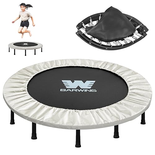 BARWING(バーウィング) 新モデル登場 トランポリン 8本脚 静音 耐荷重150kg 子供用 大人用 クリスマス 子供 ダイエット クッション 折りたたみ 大きい折り畳み おりたたみ カバー トレーニング (1.ミルキーベージュ) BARWING(バーウィング) 新モデル トランポリン 実物画像・外観写真