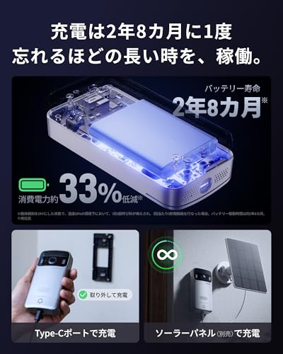 SwitchBot テレビドアホン カメラ付き インターホン ドアベル - スイッチボット 双方向音声会話 遠隔確認 広角 工事不要 盗難防止 防水 モニター親機+カメラ付き玄関子機 ワイヤレス Wi-Fi 防犯対策助成金あり 中間 画像