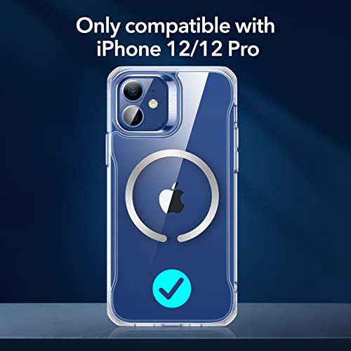 【米軍MIL規格・Magsafe対応】ESR iPhone12 ケース いphone12 Pro ケース傷に強い背面 ワイヤレス充電 ストラップホール付き iPhone12 ケース用 HaloLock搭載 ハイブリッド磁気カバー 6.1インチ クリア Classic Series 最後 画像