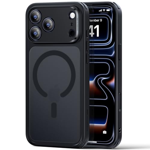 【3倍米軍MIL規格・MagSafe対応】ESR iPhone 17 Pro ケース ワイヤレス充電 ストラップホール付き エアガードコーナー 25W高速充電 Qi2.2対応 4H傷に強い背面 傷防止 滑り止め 指紋防止 耐衝撃 耐黄変 マグネットスマホケース いPhone17Pro ケース カメラコントロール iphone17pro用 Classicシリーズ フロストブラック 1枚目 画像