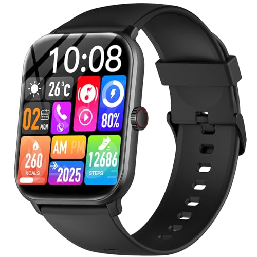 スマートウォッチ【2025年業界最新傑作】iPhone対応 アンドロイド対応 最新Bluetooth5.4 通話機能 音楽再生 1.9インチ大画面 活動量計 腕時計 100種類の運動モード スポーツウォッチ IP68防水 SMS/Twitter/Line通知 SOS機能 iPhone/アンドロイド対応 メンズ レディース プレゼントに最適 スマートウォッチ 2025年最新 実物画像・外観写真