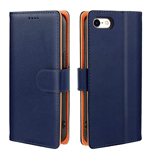 【J.DL直営店】 iPhone SE ケース 第2世代 第3世代 iPhone8 ケース iPhone7手帳型ケース iPhone se3 ケース手帳型 スマホケース 手帳型 携帯カバー PUレザー 耐衝撃 耐摩擦 全面保護 マグネット式 カード収納 スタンド機能 手触りが良い 人気 上質 4.7インチ対応(ブルー) 1枚目 画像