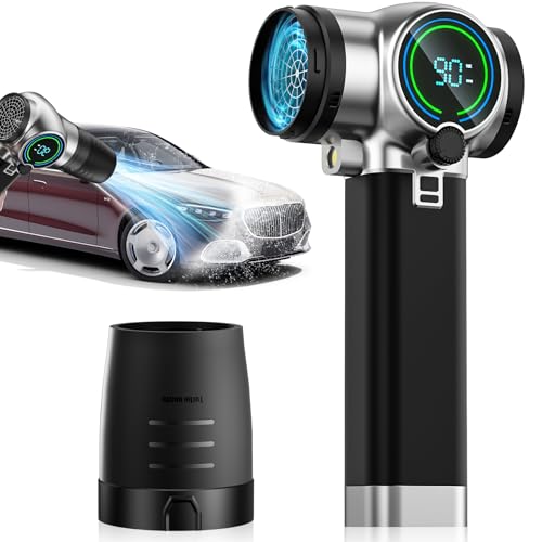 ブロワー 強力 洗車 Semtyait新登場【プロ監修・2600g超強推力・245m/s究極の爆風】ぶろわー エアダスター【ドイツ レッド•ドット賞受賞ブランド】 軽量小型ブロワー 無段階風量調整 24000mAh BMS高性能電池 充電式 電動エアダスター ブロワ用アクセサリ 低騒音 米軍規格LEDライト 大掃除/洗車/除雪/PC掃除/家具 車用・家庭用・業務・戸外用等 プレゼント 保証付き 1枚目 画像