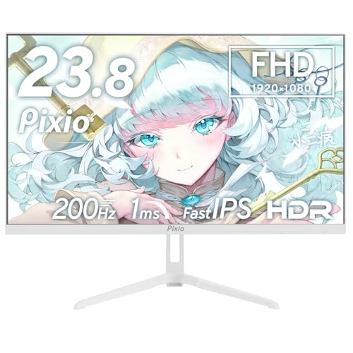 Pixio PX248 Wave White ゲーミングモニター 白 ホワイト 23.8インチ 200Hz FHD スピーカー内蔵 2年保証 30日間返品保証 1枚目 画像