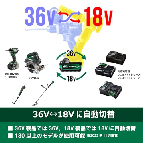 HiKOKI(ハイコーキ) Bluetooth付き第2世代マルチボルトバッテリー BSL36B18BX 36V 4.0Ah/18V 8.0Ah 0037-9244 中間 画像