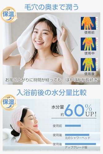 【Amazon.co.jp限定】 シャワーヘッド マイクロナノバブル 2025革新モデル・節水90% シャワーヘッド 節水 手元止水6段階モード・4種アダプター付き 高水圧・超微細泡・肌ケア・美髪保湿 毛穴汚れ除去 水漏れ防止浴室用 Shower Head 取付簡単日本語説明書付き (シルバー) 中間 画像