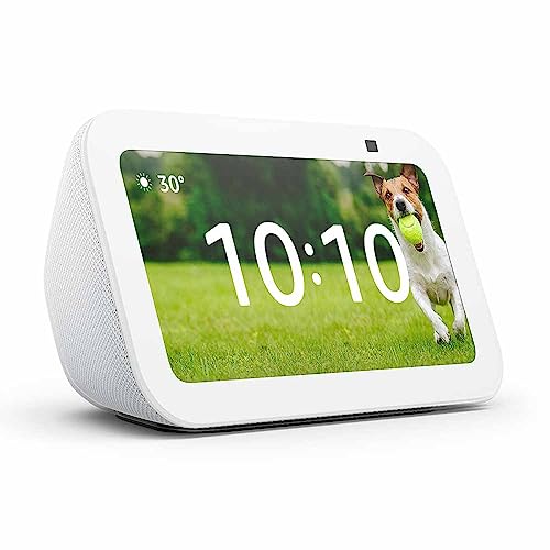 Amazon Echo Show 5 (エコーショー5) 第3世代 - スマートディスプレイ with Alexa、2メガピクセルカメラ付き、グレーシャーホワイト 1枚目 画像