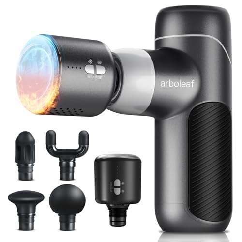 arboleaf 筋膜リリースガン ハンディガン MINI 温冷機能付きヘッド 自適応モード 5種類シリコンヘッド 5段階強力振動 筋膜リリース 筋膜ガン Type-C充電式 大容量バッテリー付き 最速3200回/分 370g軽量 静音 携帯便利 収納袋&日本語取扱説明書付き プレゼント ギフト最適 日本国内サポート 一年メーカー保証 1枚目 画像