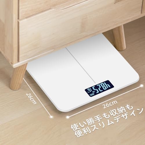 体重計 ヘルスメーター 電子スケール 2026最新 高精度デジタル 体重計 weight scale 軽量収納 180kgまで対応 LCD バックライト画面 便利に健康管理 日本語取扱説明書 自動電源ON/OFF 最後 画像