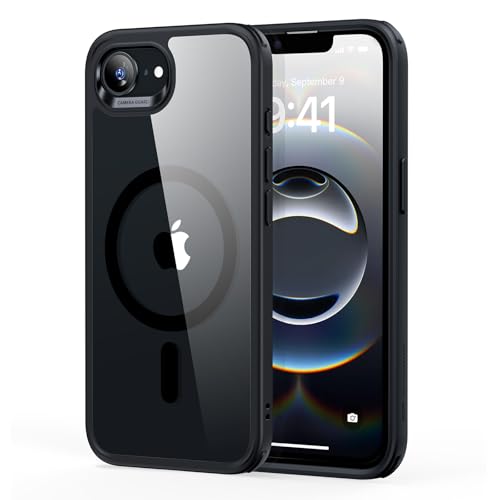 ESR iPhone 16e ケース【3倍米軍MIL規格・MagSafe対応】 iPhone16e用 いphone16eケース 黄変防止 耐衝撃 米軍MIL規格認証 最大7倍の磁力ロック ワイヤレス充電 マグセーフ対応 指紋防止 滑り止め 軽薄型 PC背面TPUバンパー アイフォン16e iPhone16e用スマホケース Classicハイブリッドスマホカバー(HaloLock)ブラック_クリア ESR iPhone 16e ケース 実物画像・外観写真