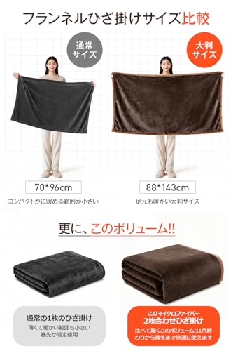 電気毛布 掛け敷き兼用 【2025新登場 9箇所発熱 143×88cm大判】 USB/DC給電 電気ブランケット 電気ひざ掛け 22800mAhバッテリー付 3段階温度調節 MAX65℃ 日本製ヒーター 6Hタイマー 肩掛け 膝掛け 敷毛布 腰巻き ダニ退治 切り忘れ防止 丸洗い可 防寒対策 暖房器具 速暖 ブランケット 省エネ キャンプ 車中泊 アウトドア オフィス (ブラウン バッテリー付き) 中間 画像