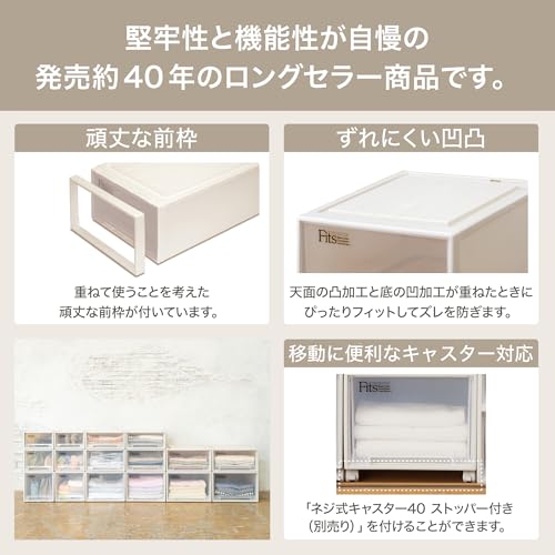 天馬 収納ボックス フィッツケース 押入れ 幅39×奥行74×高さ23cm 収納ケース たわみにくい 衣装ケース 日本製 【色 カプチーノ】 【サイズ ロング】 最後 画像