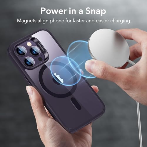 ESR iPhone 14 Pro 用 ケース MagSafe対応 ワイヤレス充電 いphone14pro ケース HaloLock搭載 ハイブリッド磁気対応 耐衝撃性 米軍MIL規格の保護 傷に強い背面 6.1インチ パープル Classic Series 中間 画像