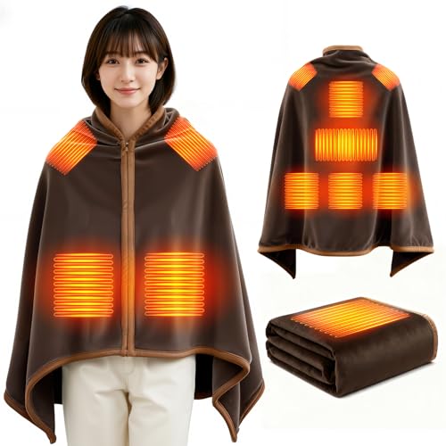 電気毛布 掛け敷き兼用 【2025新登場 9箇所発熱 143×88cm大判】 USB/DC給電 電気ブランケット 電気ひざ掛け 3段階温度調節 MAX65℃ 日本製ヒーター 6Hタイマー 肩掛け 膝掛け 敷毛布 腰巻き ダニ退治 切り忘れ防止 丸洗い可 防寒対策 暖房器具 速暖 ふわふわ ブランケット 省エネ キャンプ ソロキャンプ 車中泊 テント泊 アウトドア オフィス (ブラウン) 1枚目 画像