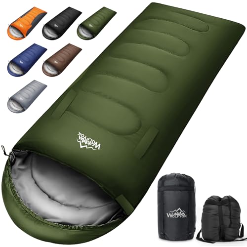 寝袋 冬用【手足伸ばし可能・230T防水】4in1多機能 1.4Kg 1.1Kg 1.8Kg 2.2Kg 寝袋 オールシーズン 夏用シュラフ 封筒型 コンパクト 軽量 中綿 快適温度-5℃-20℃ 保温 wolfyok outdoors 丸洗い可能 収納パック付き キャンプ アウトドア コンパクト 登山 車中泊 防災用 避難用 防寒【国内ブランド】 寝袋 冬用 実物画像・外観写真