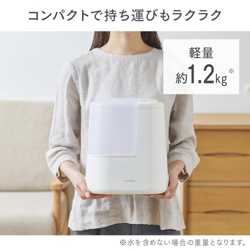 アイリスオーヤマ(IRIS OHYAMA) 加湿器 スチーム式(加熱式) 加湿量 260ml タンク容量 2.4L 7畳 9時間連続加湿 アロマ対応 小型 卓上 デスク用 AHM-H26B-C アイボリー 中間 画像