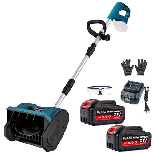 電動除雪機 除雪器具 電動除雪スコップ 手持ち式 コードレス 除雪機 コードレス 充電式スノーショベル 家庭用軽量 除雪幅33cm 4000mAh 大容量バッテリー 2個 さまざまな路面 低騒音 調整可能な3方向吹雪 安全スイッチ 操作簡単 伸縮 折りたたみ式除雪機 保管が簡単 (バッテリー 2本) 電動除雪機 実物画像・外観写真