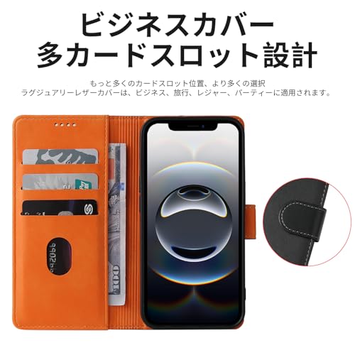 【J.DL直営店】 iPhone 16e ケース 手帳型 16e手帳 スマホケース 手帳型 あいふぉん 16e 携帯カバー 高級PUレザー 耐衝撃 耐摩擦 全面保護 マグネット式 カード収納 スタンド機能 手触りが良い 人気 上質 iPhone 16e(2025) 6.1インチ対応（ブラック） 中間 画像