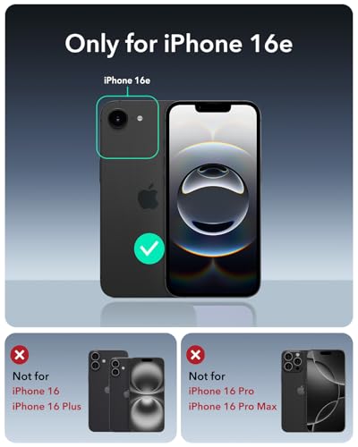 ESR iPhone 16e ケース【3倍米軍MIL規格・MagSafe対応】 iPhone16e用 phone16eケース 黄変防止 耐衝撃 米軍MIL規格認証 最大7倍の磁力ロック ワイヤレス充電 マグセーフ対応 指紋防止 滑り止め 軽薄型 PC背面TPUバンパー アイフォン16e iPhone16eケース Classicスマホカバーあいふおん16e(HaloLock)つや消しブラック 最後 画像