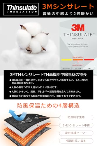 電熱グローブ 電熱手袋 【2025年新登場 8000mAhバッテリー2個付き】 ヒーター手袋 65℃最高温度 バイク用 3Mシンサレート DC給電 防寒グローブ メンズ レディース 3段階温度調節 タッチパネル対応 滑り止め付き 裏起毛 (ブラック, L) 中間 画像