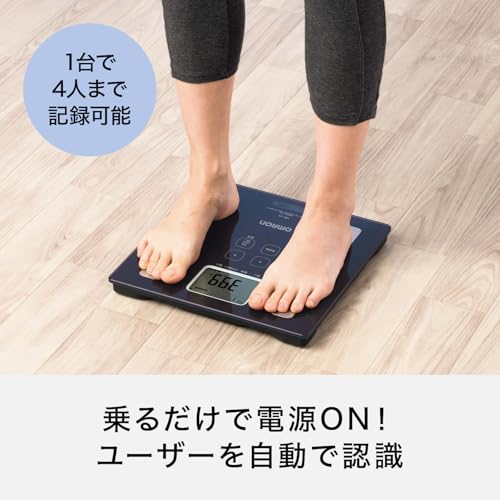 オムロン 体重 体組成計 カラダスキャン ホワイト KRD-203-W 自動認識 乗るだけで測定開始 薄型設計 最後 画像