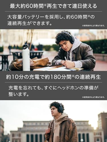 オーディオテクニカ ATH-M20xBT ワイヤレスヘッドホン Bluetooth 有線対応 ヘッドフォン 40mmCCAWボイスコイルドライバー 216gの軽量ボディ マルチポイント 低遅延モード 最大60時間再生 ハンズフリー通話 【国内正規品】 ブラック 中間 画像