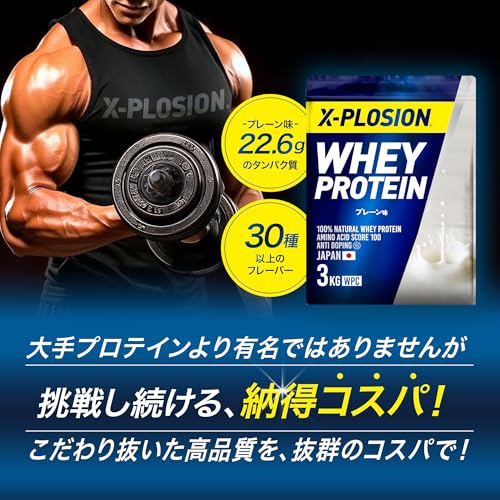 エクスプロージョン プロテイン 3kg ホエイプロテイン カフェオレ味 WPC X-PLOSION 日本製造 最後 画像