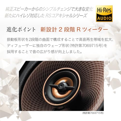 ケンウッド 17cm ハイレゾ対応カスタムフィット・コアキシャル型スピーカー KFC-RS175 KENWOOD 中間 画像