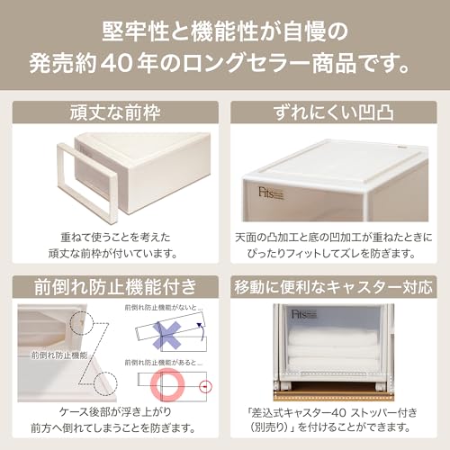 天馬 収納ボックス フィッツケース クローゼット 幅39×奥行53×高さ30cm 収納ケース たわみにくい 衣装ケース 日本製 【色 カプチーノ】 【サイズ L-53】 最後 画像