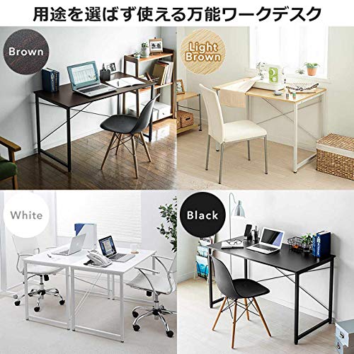 サンワダイレクト パソコンデスク 幅120×奥行60cm モニターアーム対応 机 PCデスク 組立簡単 ホワイト 100-DESKF004 中間 画像