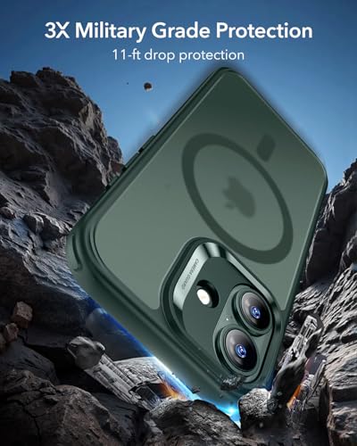 【3倍米軍MIL規格・MagSafe対応】ESR iPhone 17 ケース ワイヤレス充電 iphone17用 カメラボタン付き SGS認証 エアガードコーナー 黄変防止 耐衝撃 PC背面TPUバンパー 指紋防止 高耐久性 マグネットスマホケース Qi2.2対応 最大25W高速充電 マグセーフ いphone17ケース アイフォン17専用Classicシリーズ(フロストグリーン) 中間 画像