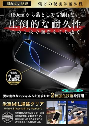 ガラスザムライ iPhone 17 / iPhone 17 Pro/iPhone 16 Pro 用 ガラスフィルム 硬度 10H 日本製ガラス素材 強化ガラス 保護フィルム 米軍MIL規格 いPhone アイフォン17 アイフォン16pro 412-k 中間 画像