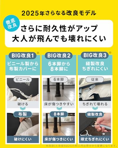 BARWING(バーウィング) 新モデル登場 トランポリン 8本脚 静音 耐荷重150kg 子供用 大人用 クリスマス 子供 ダイエット クッション 折りたたみ 大きい折り畳み おりたたみ カバー トレーニング (1.ミルキーベージュ) 最後 画像