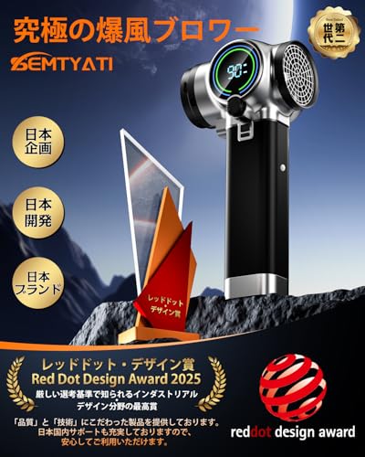 ブロワー 強力 洗車 Semtyait新登場【プロ監修・2600g超強推力・245m/s究極の爆風】ぶろわー エアダスター【ドイツ レッド•ドット賞受賞ブランド】 軽量小型ブロワー 無段階風量調整 24000mAh BMS高性能電池 充電式 電動エアダスター ブロワ用アクセサリ 低騒音 米軍規格LEDライト 大掃除/洗車/除雪/PC掃除/家具 車用・家庭用・業務・戸外用等 プレゼント 保証付き 最後 画像