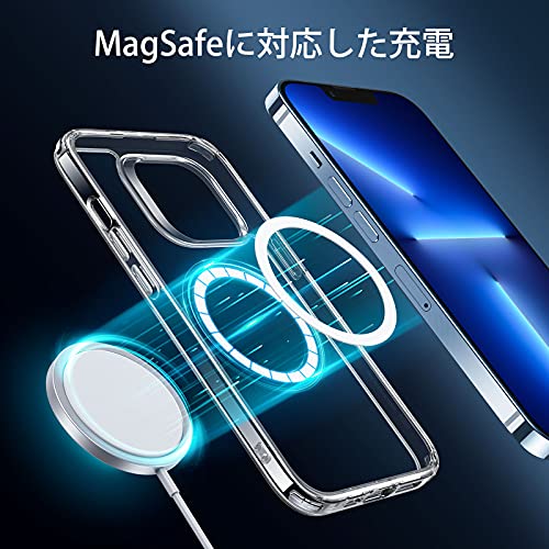 【米軍MIL規格・Magsafe対応】ESR iPhone 13 Pro Max ケース いphone13promaxケース 傷に強い背面 ワイヤレス充電 アップグレード 1500gまで磁気吸着 SGS認証 衝撃保護 透明 黄変しにくい アイフォン13プロマックス(6.7インチ)Classicカバー クリア 中間 画像