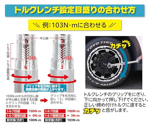 エマーソン(Emerson) トルクレンチ トルク対応レンジ 40〜200N・m トルク精度 ±4% 12.7mm (1/2インチ) 103N・mプリセットタイプ 14/17/19/24mm+21mm薄口ロングソケット、エクステンションバー付属 収納に便利なケース付き EM-29 中間 画像