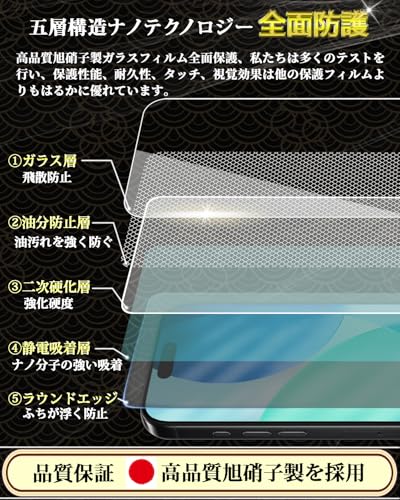 対応 iPhone 17 ガラスフィルム(2枚)+アイフォン17 カメラフィルム(2枚)【旭硝子素材製-4枚入り】硬度9H 高透過率 飛散防止 自动吸着 iPhone 17 レンズカバー + 17 強化ガラス + ガイド枠 中間 画像