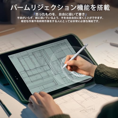 JAMJAKE iPad用ペンシル アップルペンシル代用ペン 2018年～2025年 iPad対応 タッチペン 超高感度 極細 スタイラスペン Type-C急速充電 傾き感知/磁気吸着/誤作動防止機能対応 軽量 耐摩 学生 子供 筆記 絵を描く デザイン用 ドローイング用 中間 画像
