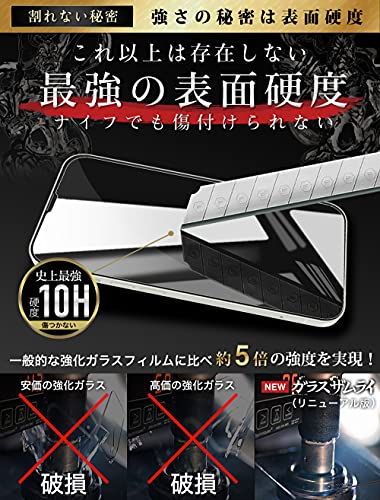 ガラスザムライ iPhone 13 用 ガラスフィルム 硬度 10H 日本製素材 強化ガラス 保護フィルム 米軍MIL規格 いPhone 330-k 中間 画像