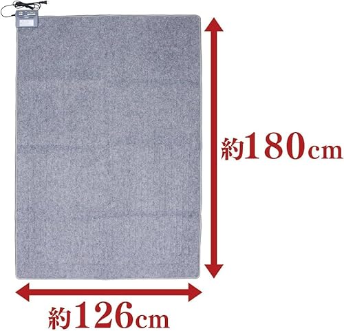 アイリスオーヤマ ホットカーペット 1.5畳 本体 180×126cm 5段階温度調節 自動電源オフ6h 電気カーペット 電気マット ホットマット ダニ退治 こたつ併用可 足元 暖房 IHC-15-H グレー 最後 画像