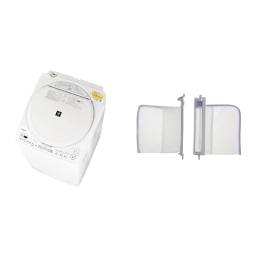 【セット買い】シャープ タテ型 洗濯乾燥機 ES-TX8J-W ホワイト + 糸くずフィルター ES-LP2 (ES-LP1 代替品) 交換用 1枚目 画像