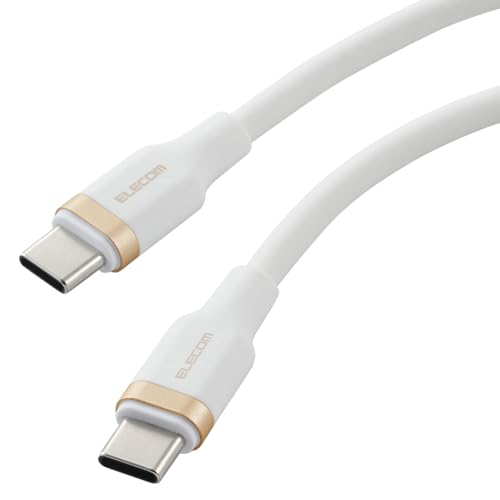 エレコム USB Type C ケーブル 1m 100W PD対応 高速充電 シリコン素材 なめらか やわらか 【 MacBook/iPad/Galaxy/Android スマホ タブレット 等対応 】 ホワイト 【iPhone 16 シリーズ 対応検証済】 MPA-CCECSS10WH エレコム USB Type C ケーブル 1m 100W PD対応 高速充電 シリコン素材 なめらか やわらか ホワイト 実物画像・外観写真